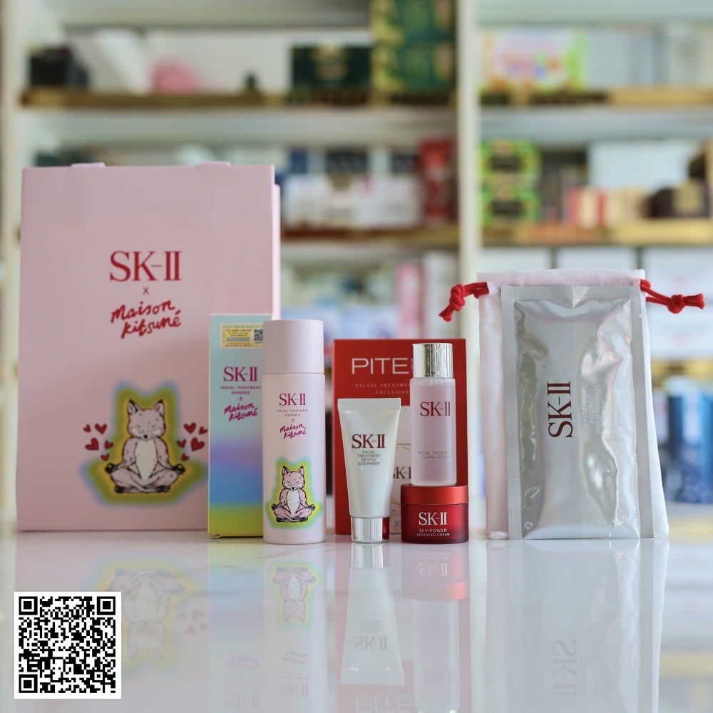 Set Nước Thần SK-II Maison Kitsune Pink Limited Từ Nhật Bản 4 Món