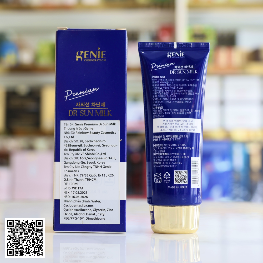 Kem Chống Nắng Genie Dr Sun Milk Premium Từ Hàn Quốc 100ml