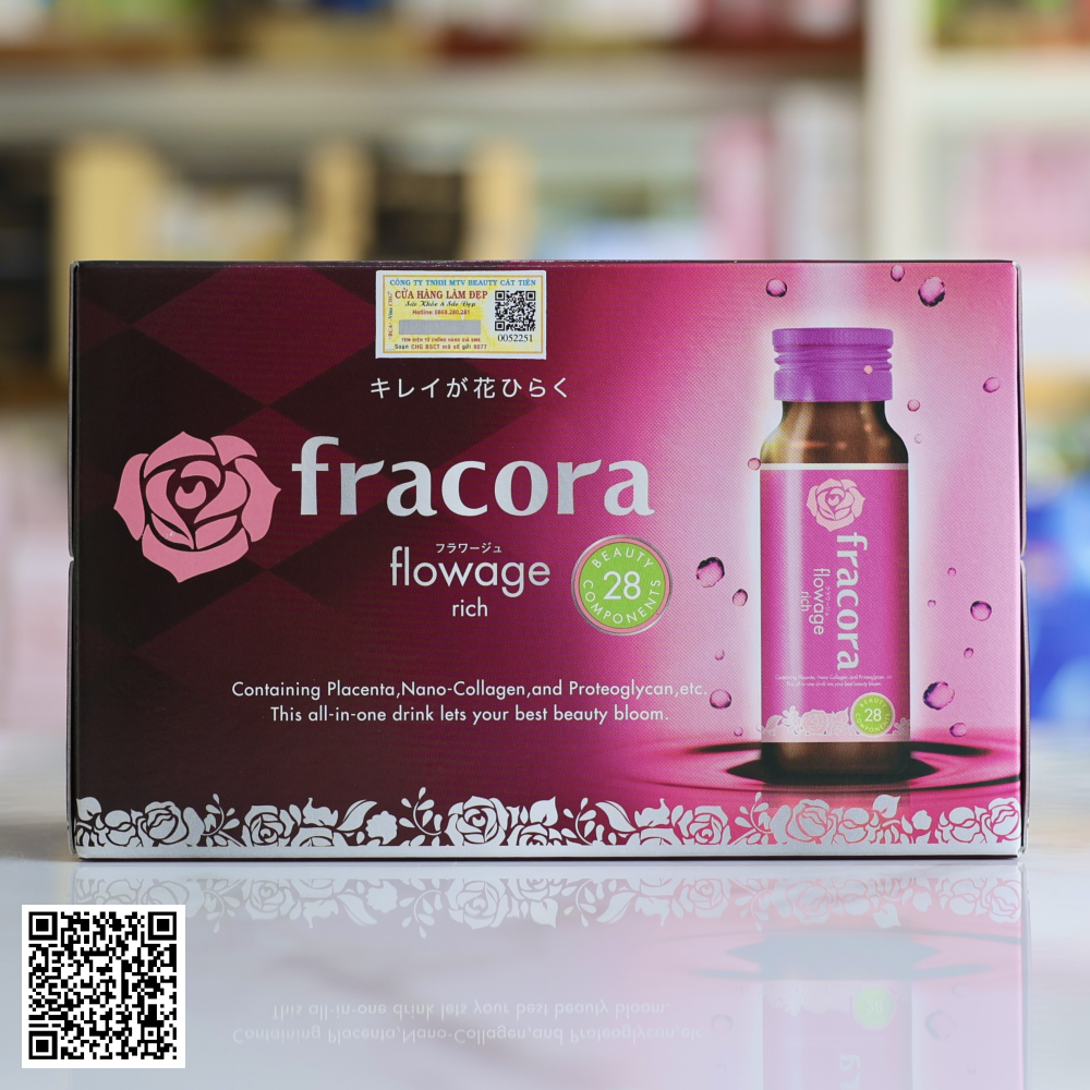 Nước Uống Collagen Fracora Flowage Rich Từ Nhật Bản Hộp 10 Chai