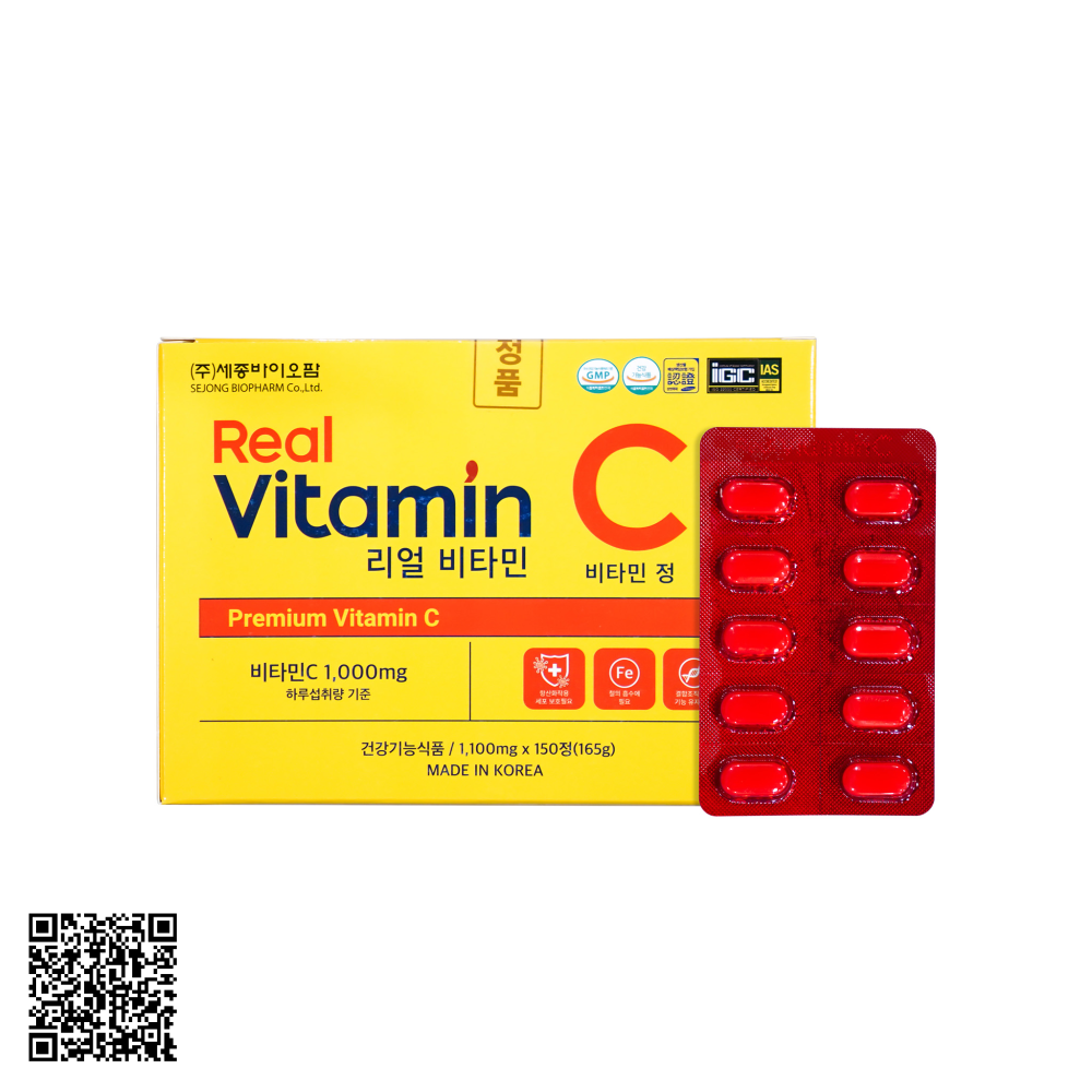 Viên Uống Sejong Biopharm Real Vitamin C Từ Hàn Quốc 150 Viên