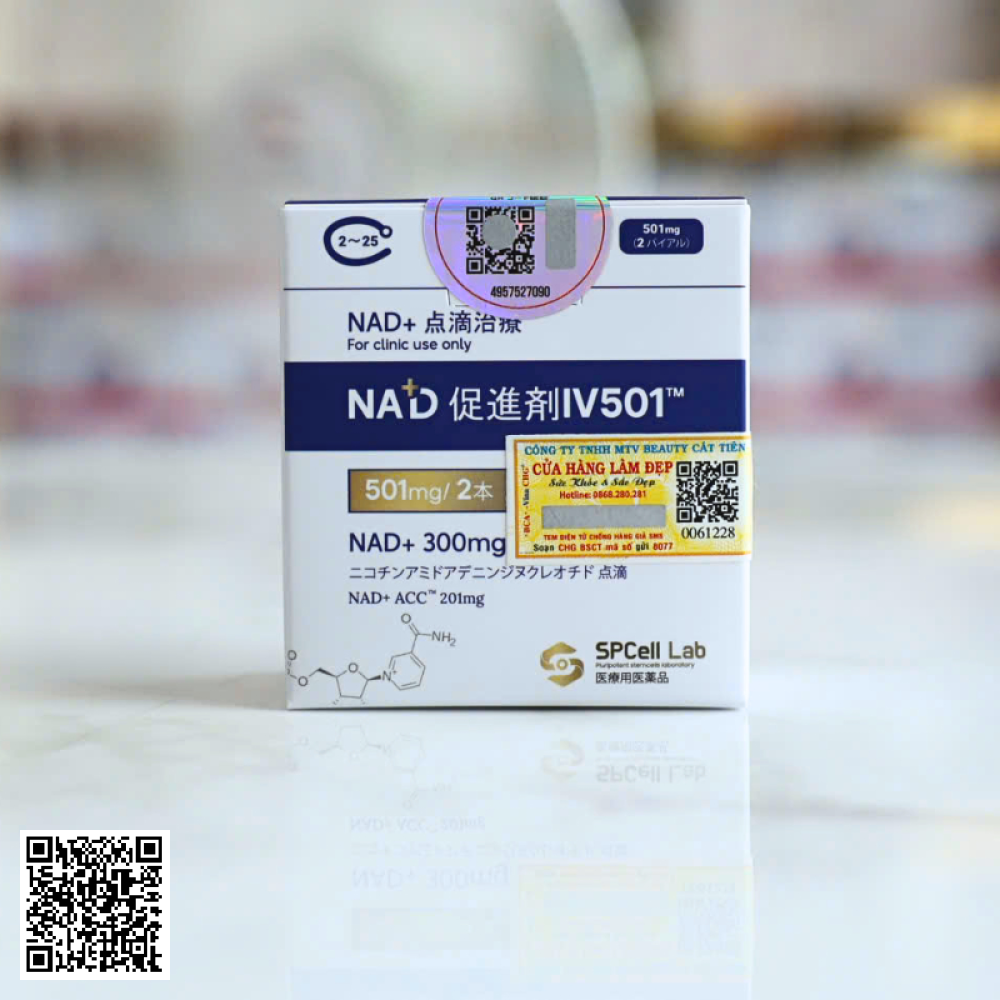 Truyền Tế Bào NAD+ IV 501mg SPCell Lab (NAD+300mg NAD+ACC 201mg) 1 Lần Truyền 