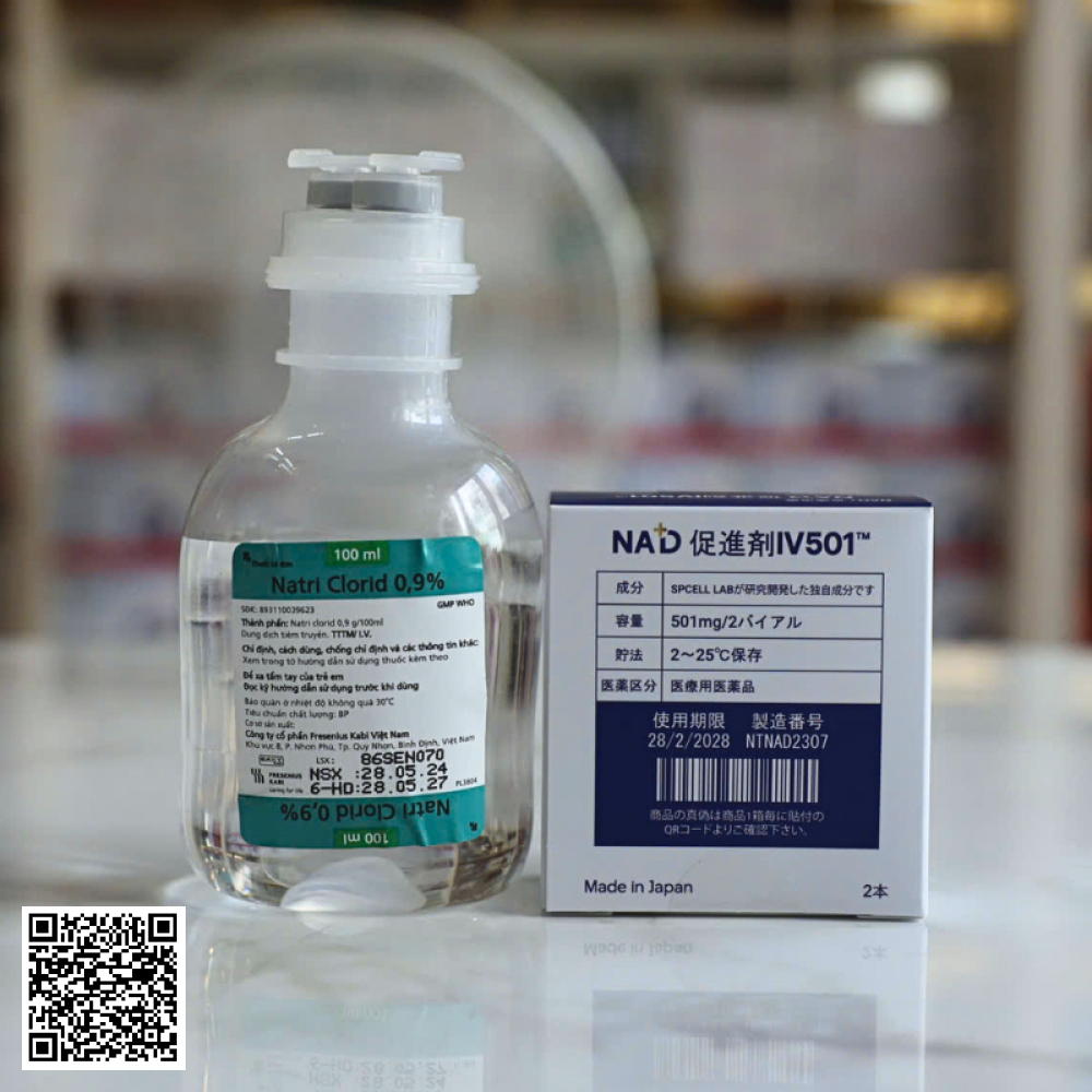 Truyền Tế Bào NAD+ IV 501mg SPCell Lab (NAD+300mg NAD+ACC 201mg) 1 Lần Truyền 