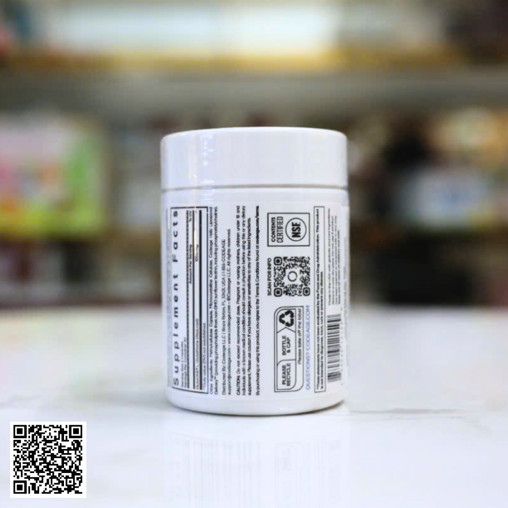 Viên Uống Trắng Da CodeAge Liposomal Glutathione 1000mg Từ Mỹ 60 Viên