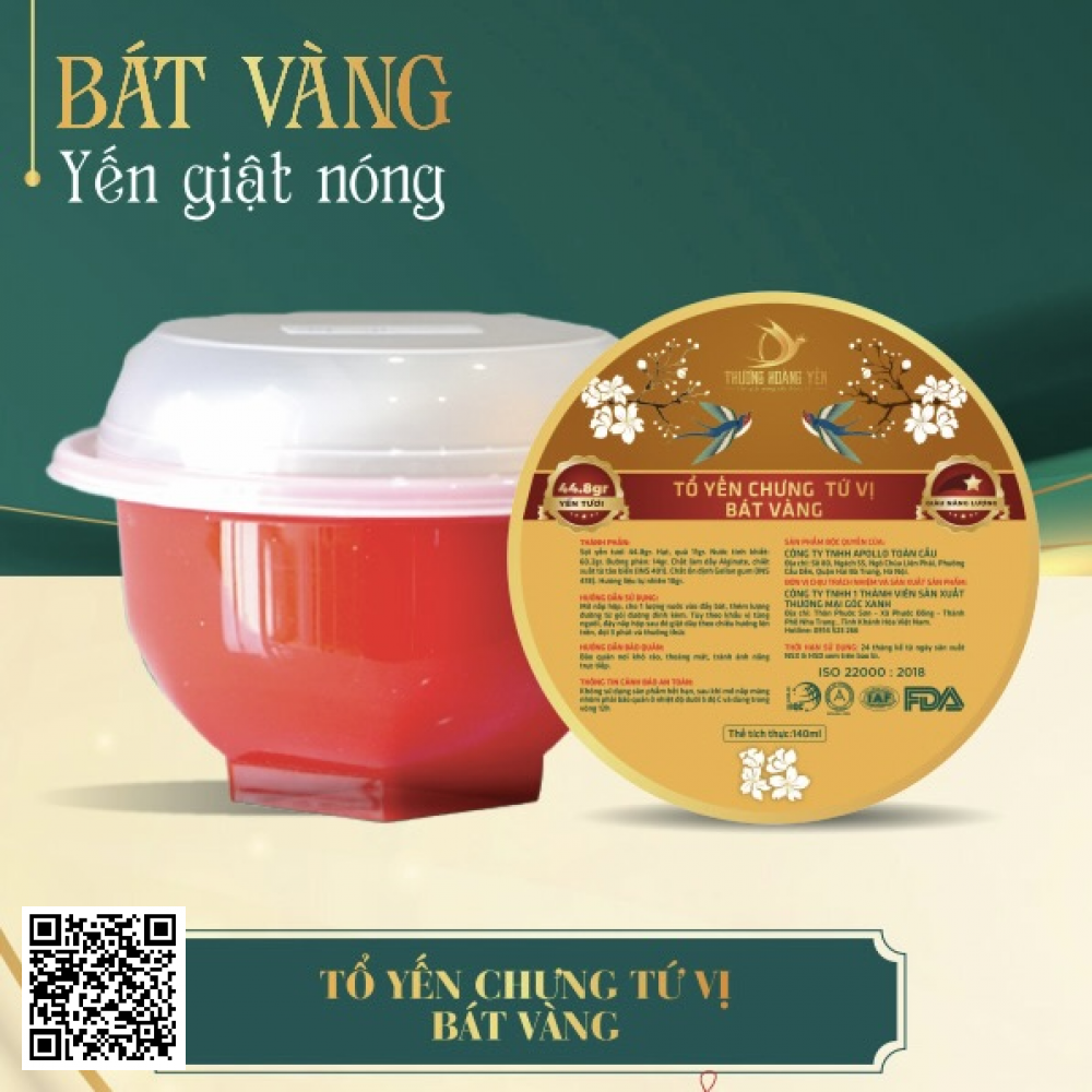 Tổ Yến Chưng Tứ Vị - Bát Vàng