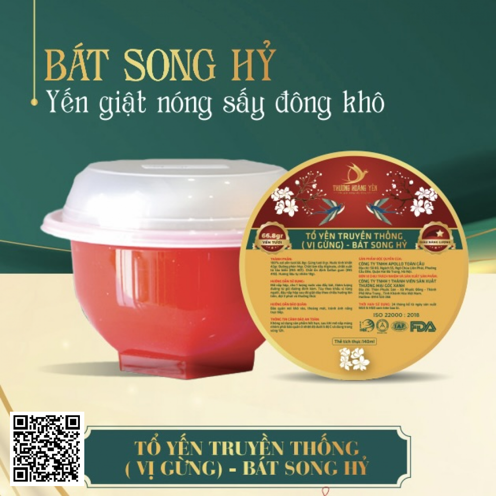Tổ Yến Truyền Thống (Vị Gừng) - Bát Song Hỷ