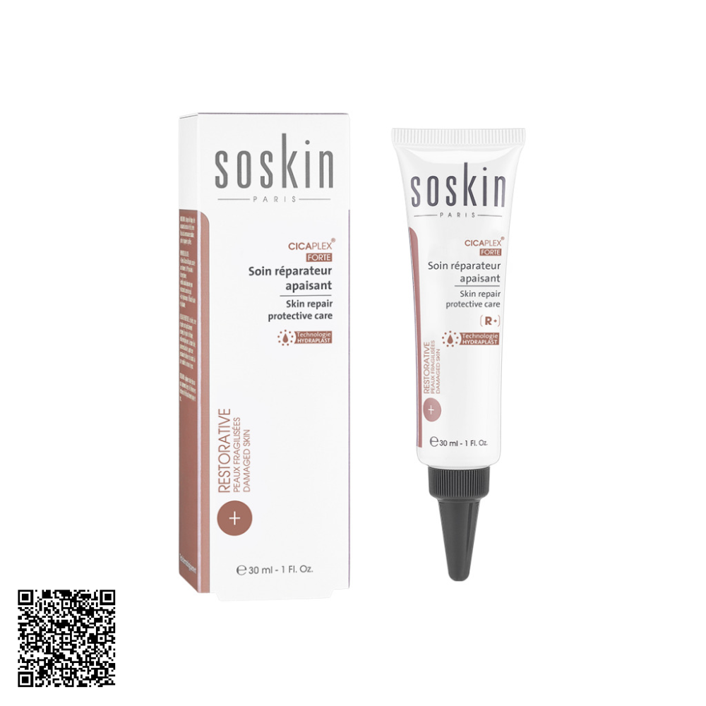 Kem Dưỡng Tái Tạo & Phục Hồi Da Soskin Restorative Cicaplex Forte Skin Repair Protective Care Từ Pháp 30ml