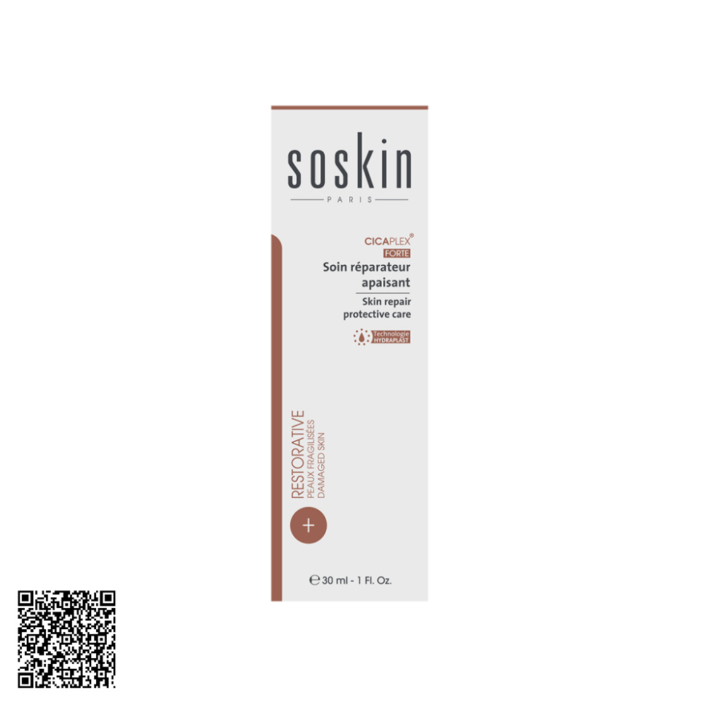Kem Dưỡng Tái Tạo & Phục Hồi Da Soskin Restorative Cicaplex Forte Skin Repair Protective Care Từ Pháp 30ml