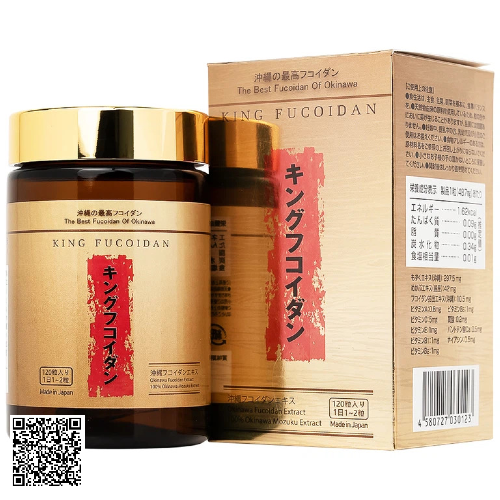 Viên Uống King Fucoidan Jpanwell Tăng Cường Sức Khỏe Và Trung Hòa Gốc Tự Do Từ Nhật Bản 120 Viên