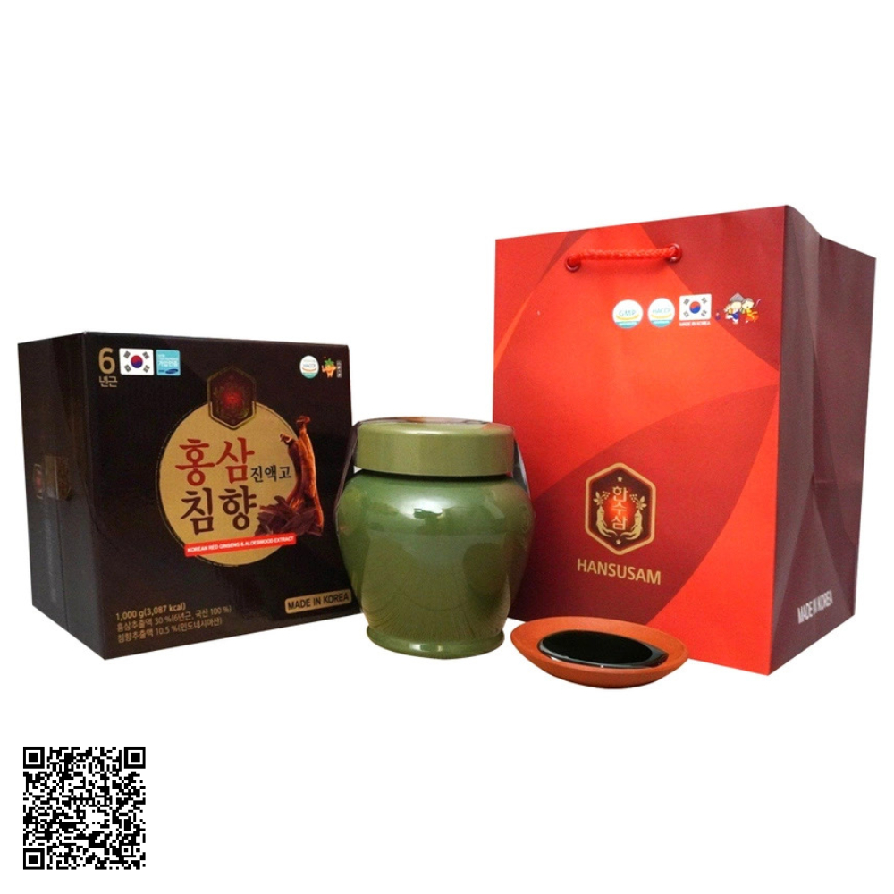 Cao Hồng Sâm Trầm Hương Hansusam Korean Red Ginseng & Aloeswood Extract Từ Hàn Quốc 1000g