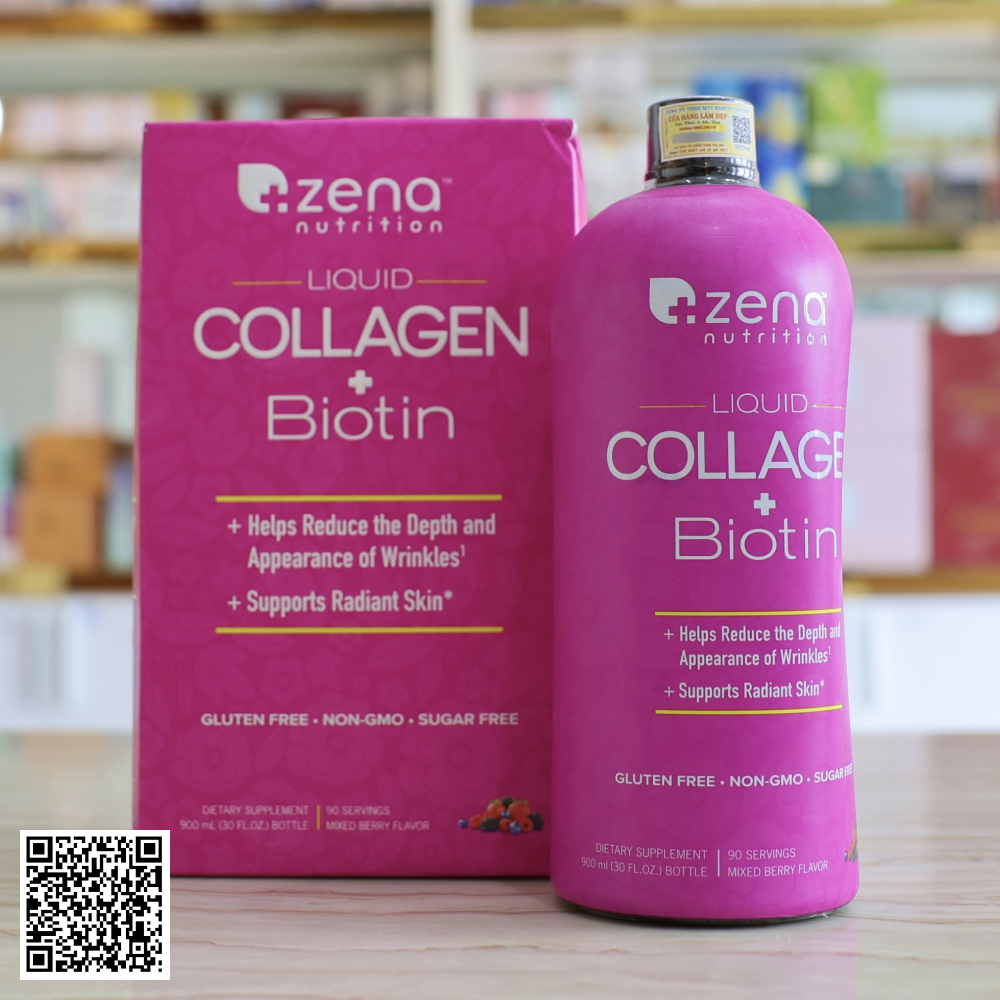 Nước Uống Collagen + Biotin Zena Liquid Từ Mỹ 900ml