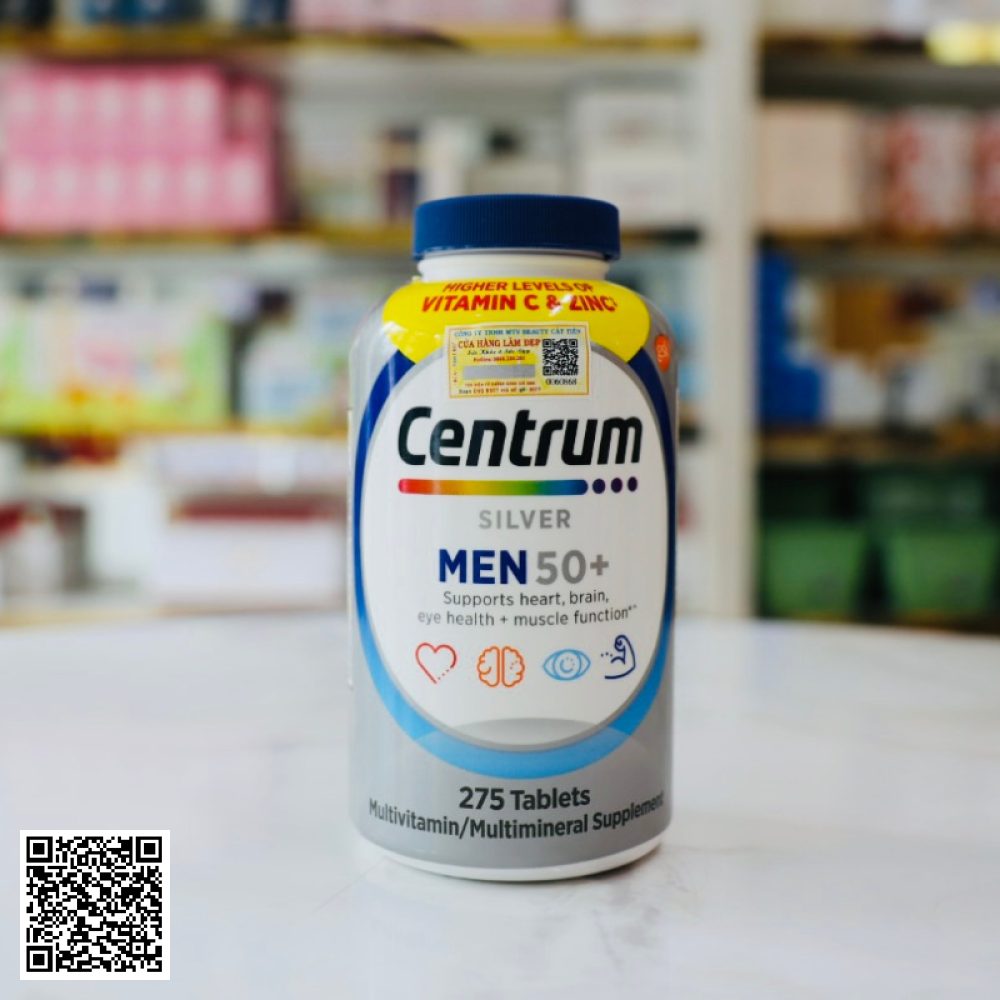 Viên Uống Tăng Đề Kháng Nam Giới Centrum Silver Mens 50+ Từ Mỹ 275 Viên