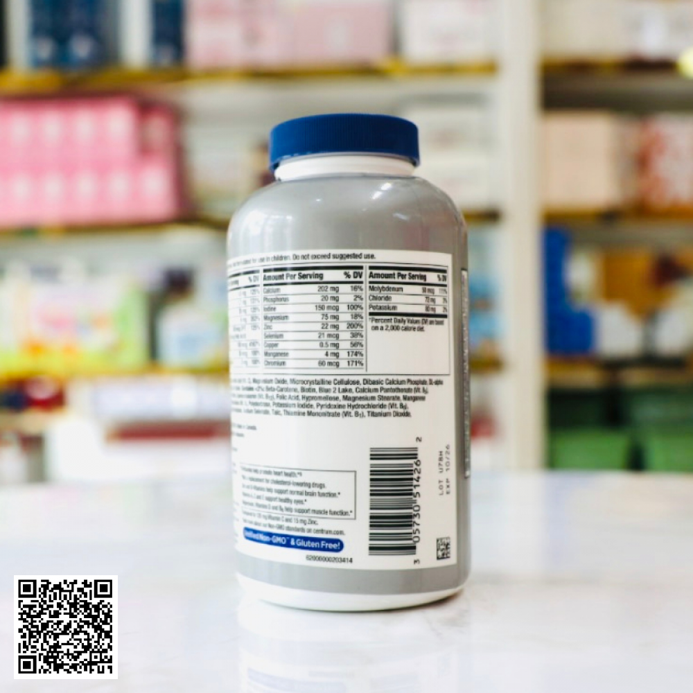 Viên Uống Tăng Đề Kháng Nam Giới Centrum Silver Mens 50+ Từ Mỹ 275 Viên