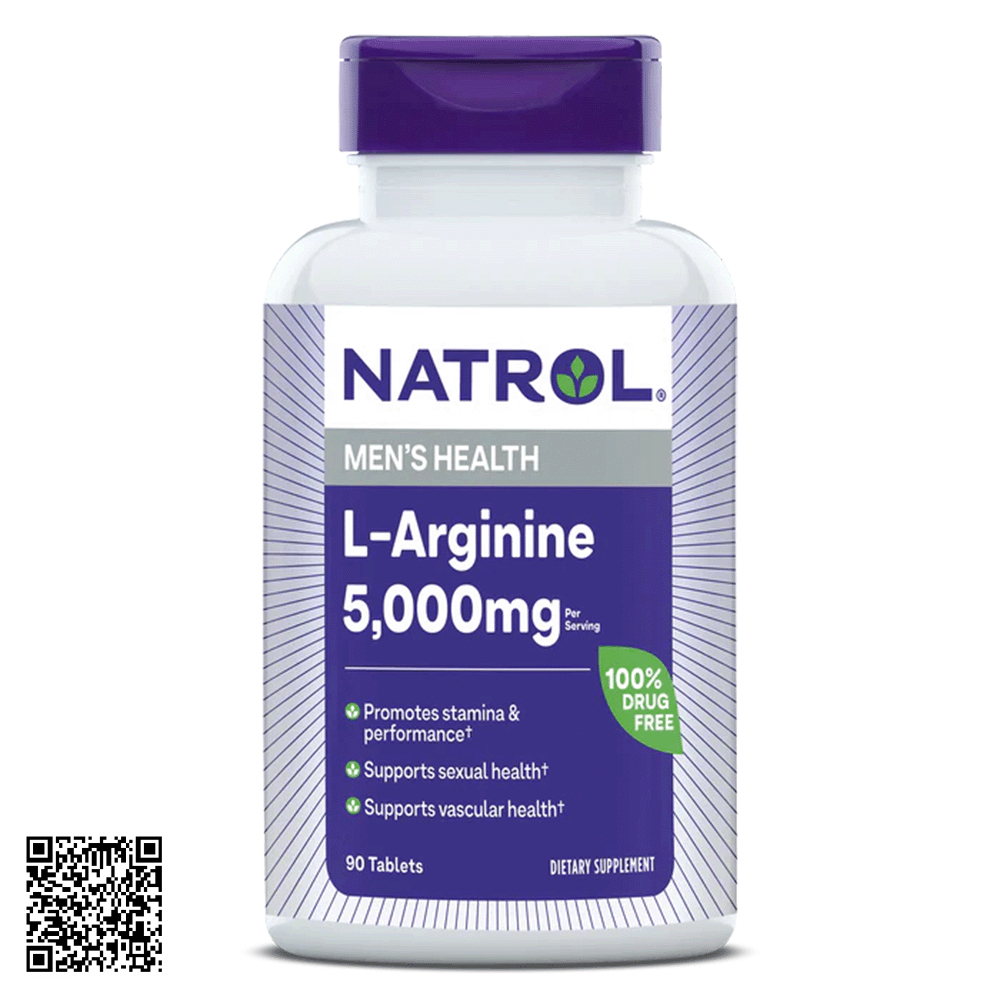 Viên Uống L-Arginine 5000mg Natrol Từ Mỹ 90 Viên