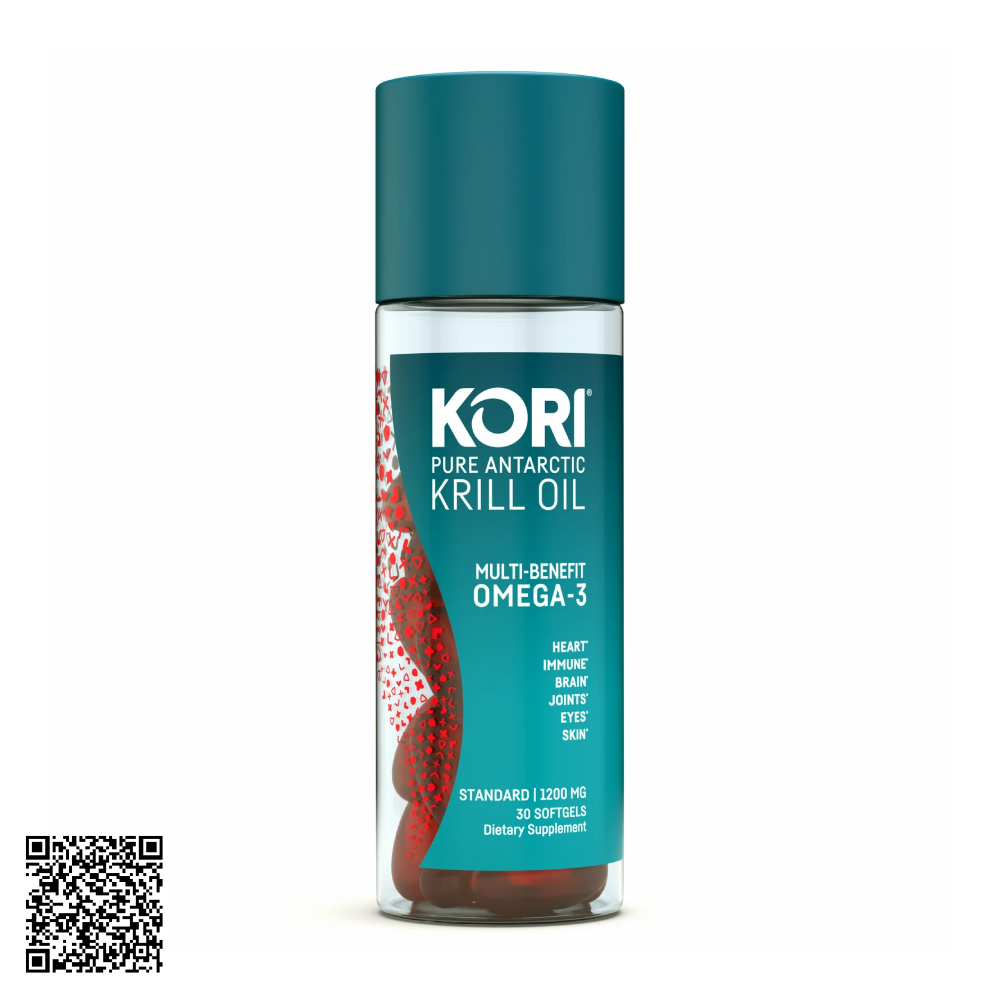 Viên Uống Dầu Nhuyễn Thể Kori Pure Antarctic Krill Oil Omega 3 800mg Từ Mỹ 120 Viên