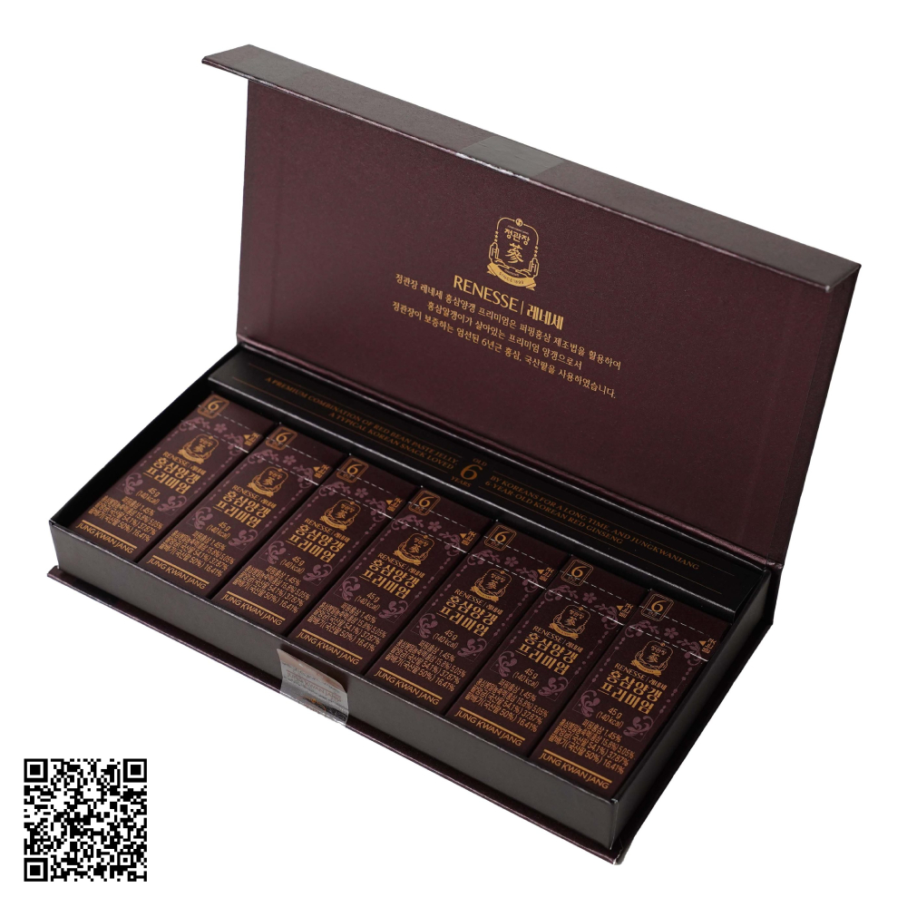 Kẹo Dẻo Hồng Sâm Đậu Đỏ KGC Jung Kwan Jang Từ Hàn Quốc 45g x 7 Thanh