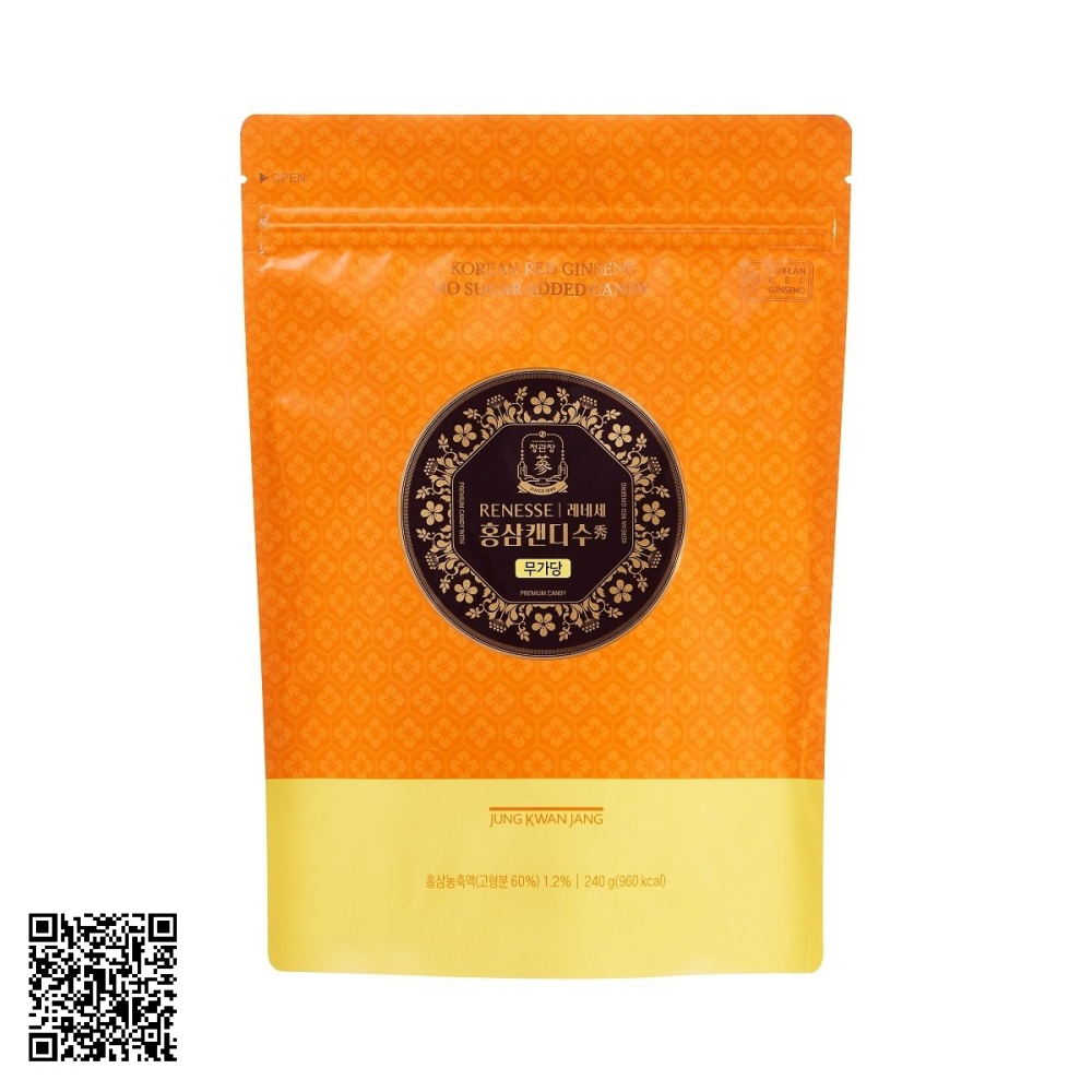 Kẹo Hồng Sâm Không Đường KGC Jung Kwan Jang Từ Hàn Quốc 240g