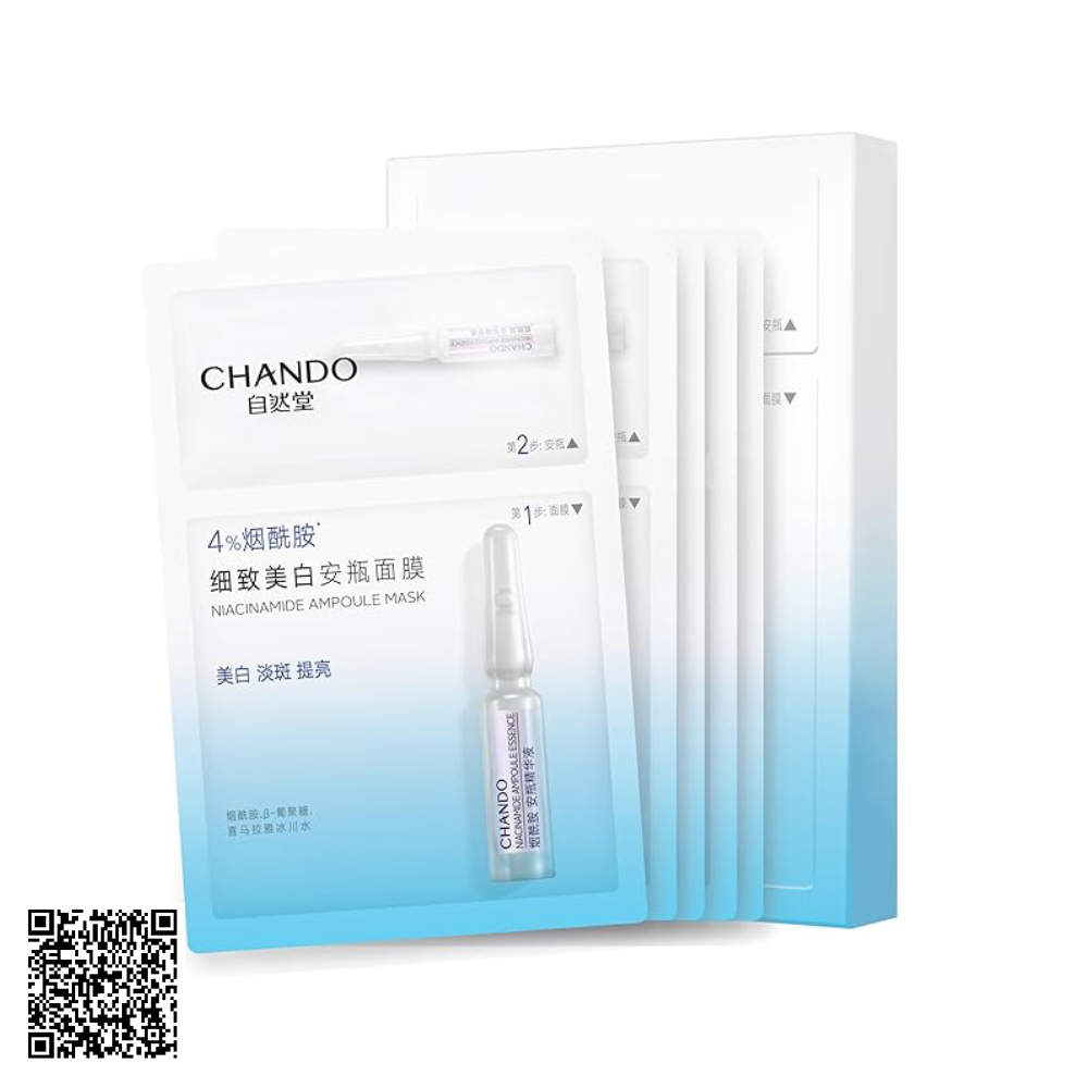 Mặt Nạ 2 Bước Giảm Thâm Chando Niacinamide Brightening Ampoule Mask (1,5ml + 33ml) x 5 Miếng