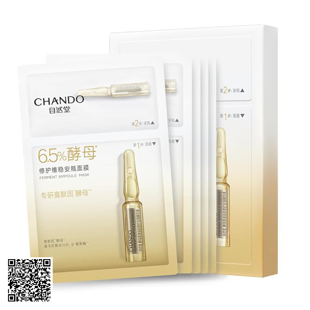 Mặt Nạ 2 Bước Phục Hồi Da Và Giảm Mẩn Đỏ Chando Ferment Repairing Ampoule Mask (1,5ml + 33ml) x 5 Miếng