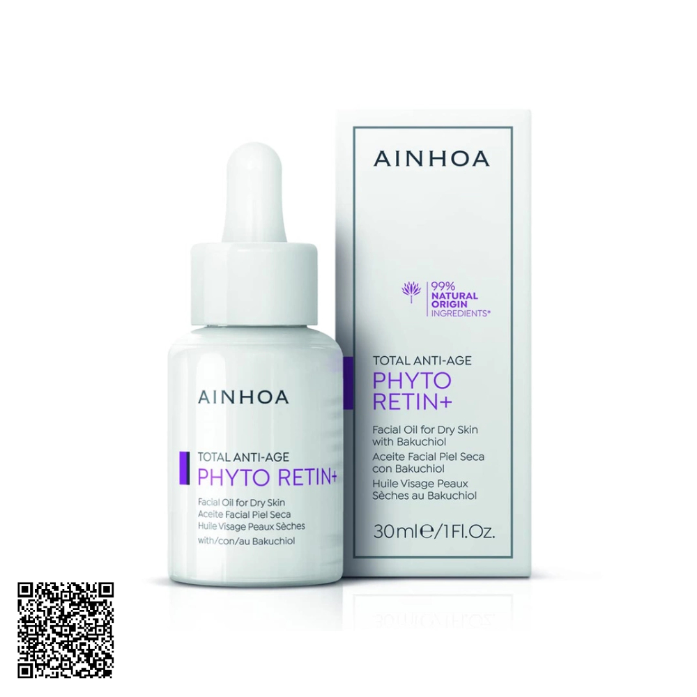Huyết Thanh Hỗ Trợ Ngừa Lão Hóa Cho Da Khô Ainhoa Phyto Retin+ Facial Oil For Dry Skin With Bakuchiol Từ Tây Ban Nha 30ml