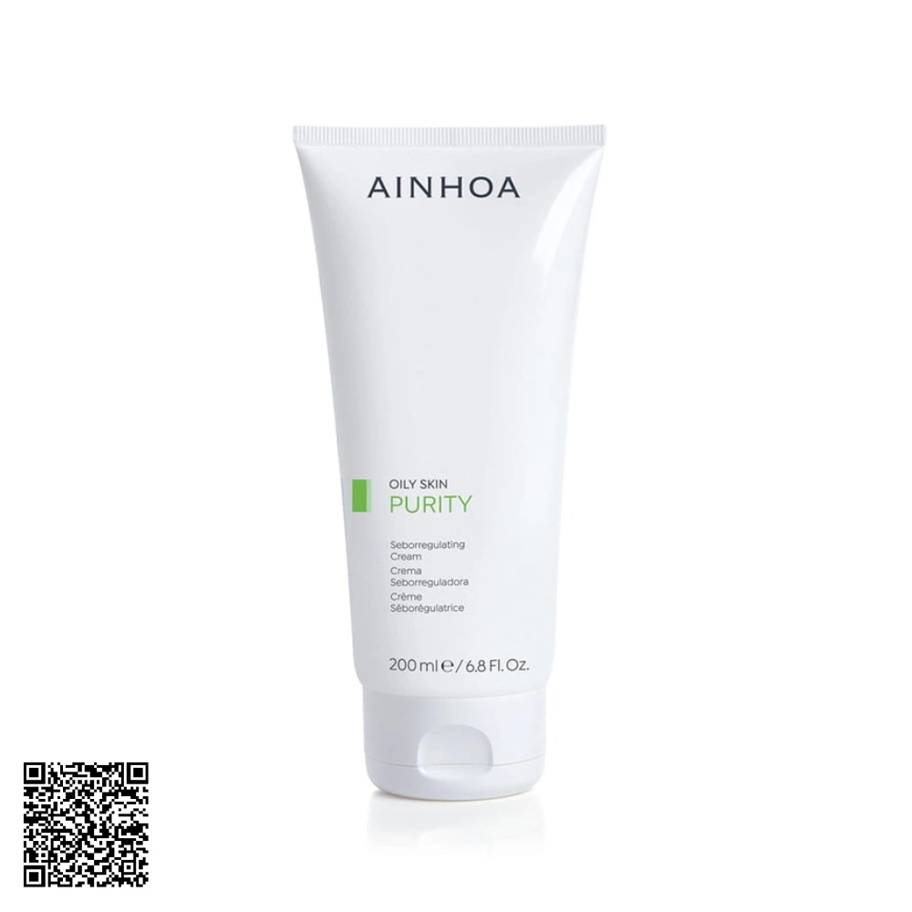 Kem Giảm Mụn, Kiềm Dầu, Se Khít Lỗ Chân Lông Ainhoa Purity Seborregulating Cream Từ Tây Ban Nha 200ml