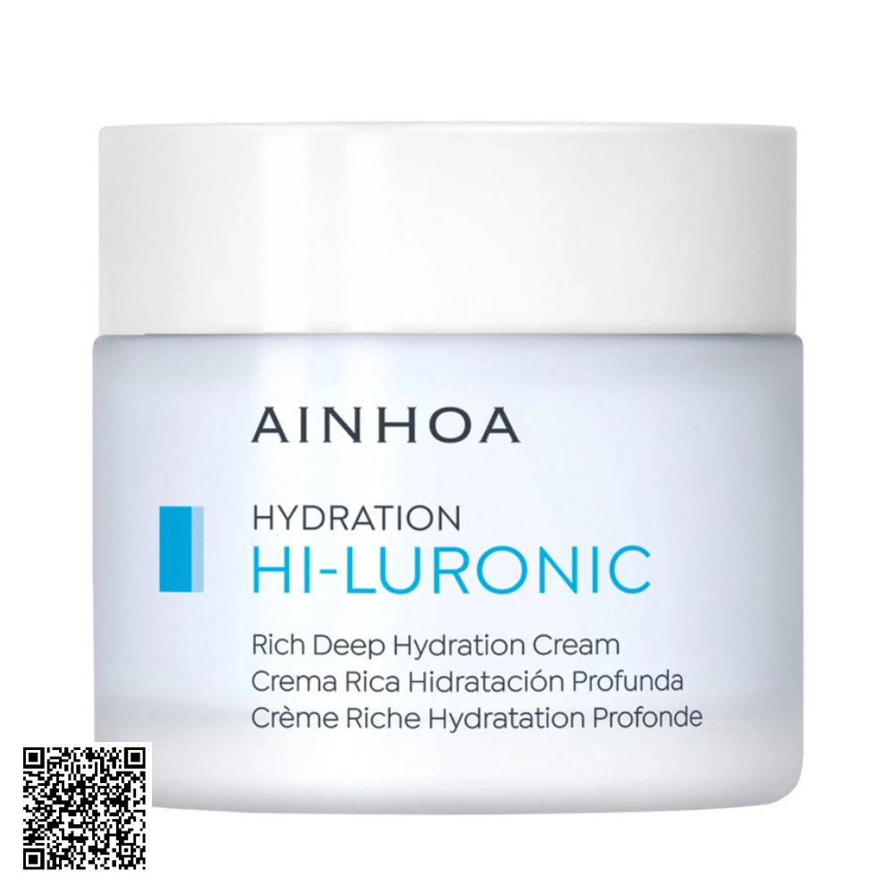 Kem Dưỡng Ẩm, Hỗ Trợ Ngừa Lão Hóa Ainhoa Hi-Luronic Rich Deep Hydration Cream Từ Tây Ban Nha 50ml