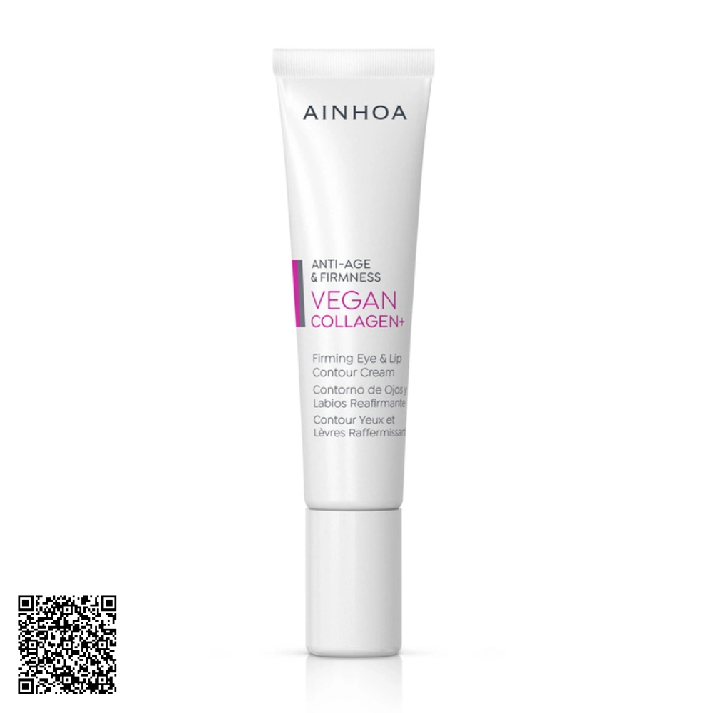 Kem Hỗ Trợ Ngừa Lão Hóa Mắt Và Môi Ainhoa Vegan Collagen+ Firming Eye & Lip Contour Cream Từ Tây Ban Nha 15ml