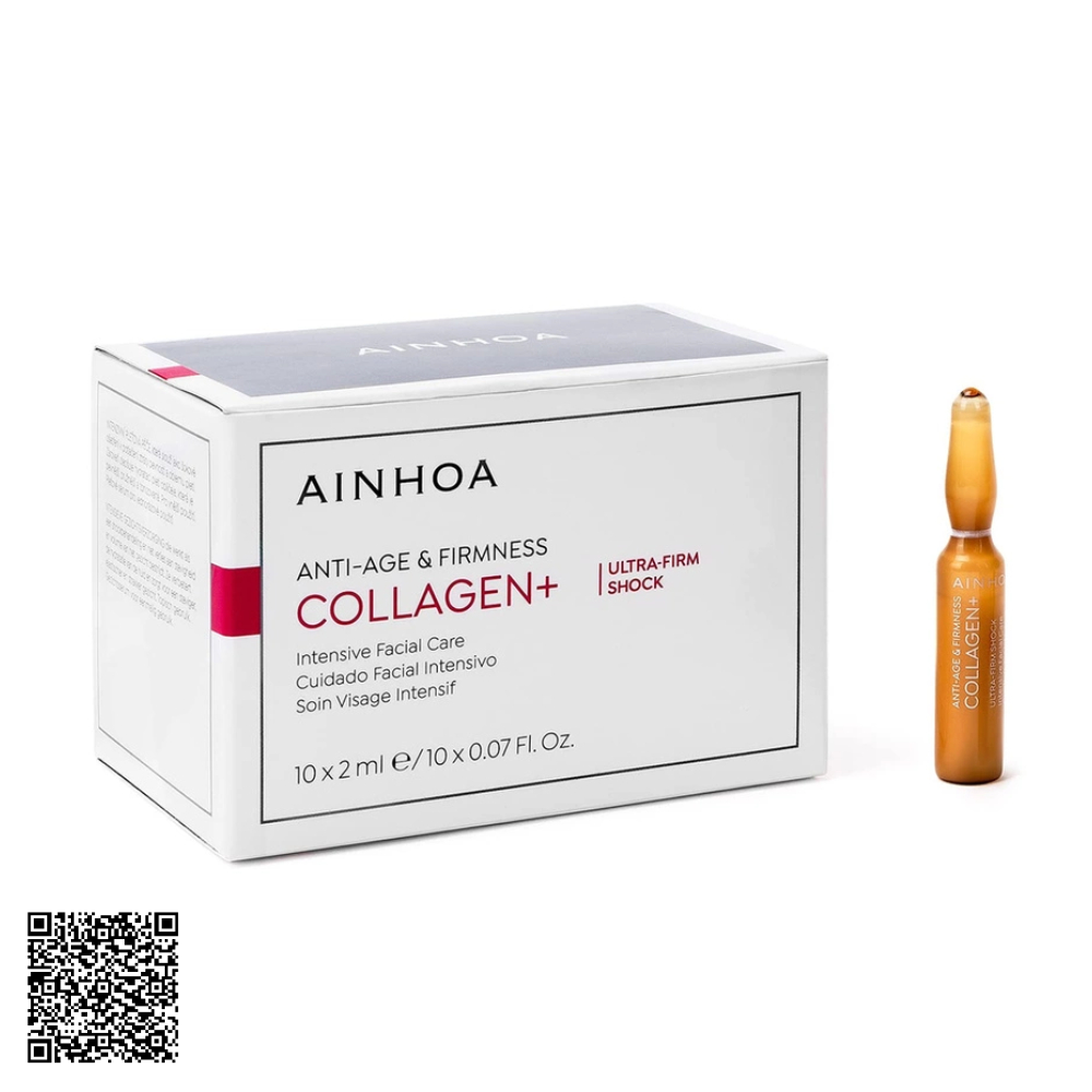 Serum Collagen Thuần Chay Ainhoa Collagen+ Ultra-Firm Shock Intensive Facial Care Từ Tây Ban Nha (10 Ống x 2ml)
