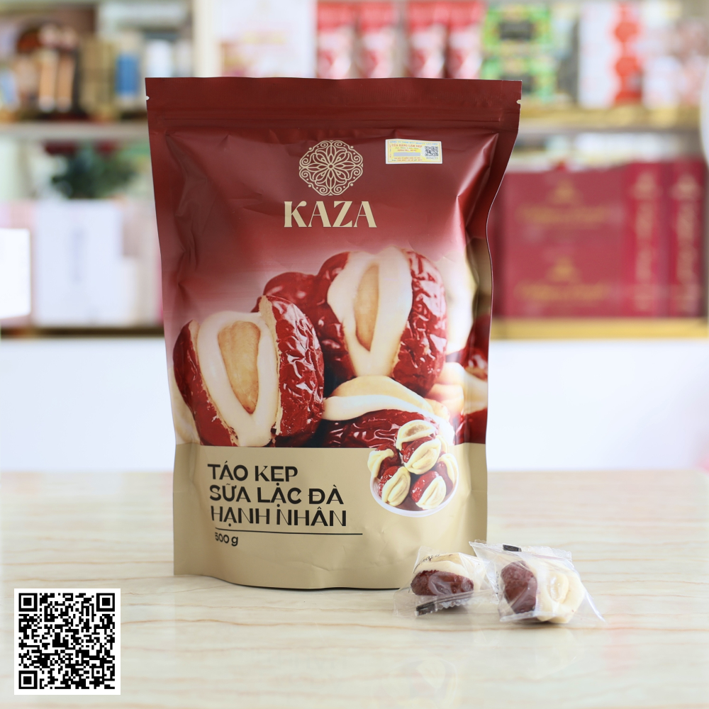 Táo Đỏ Tân Cương Kẹp Sữa Lạc Đà Nhân Hạt Điều KAZA 500g