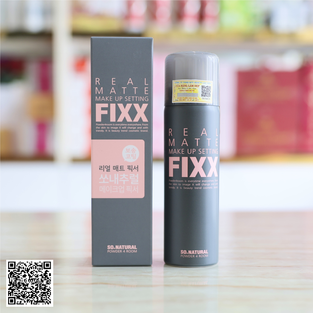 Xịt Dưỡng Nền So.Natural Real Matte Make Up Setting Fixx Kiềm Dầu, Giữ Lớp Trang Điểm Từ Hàn Quốc 75ml