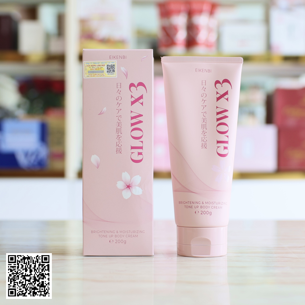 Kem Dưỡng Kích Trắng Body Glow X3 Eikenbi Từ Nhật Bản 200g