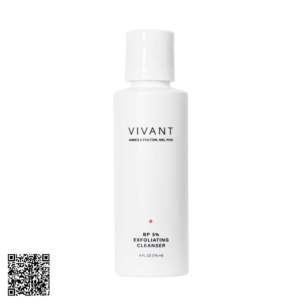 Sữa Rửa Mặt Giảm Mụn Chuyên Sâu Vivant Skincare BP 3% Exfoliating Cleanser 115ml