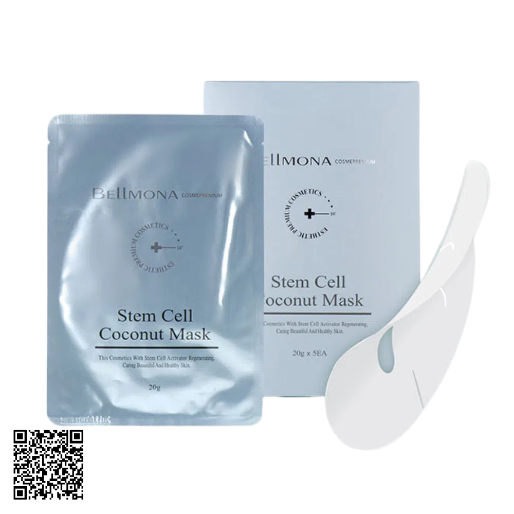 Mặt Nạ Cấp Ẩm Phục Hồi Bellmona Stem Cell Coconut Mask (30g x 5 Miếng)