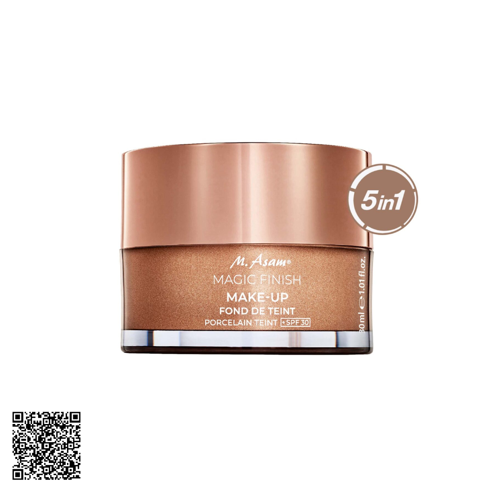 Kem Nền Mây 4 Trong 1 Tone Sáng Và Chống Nắng M. Asam Magic Finish Make-up Mousse  Porcelain Teint SPF30 30ml