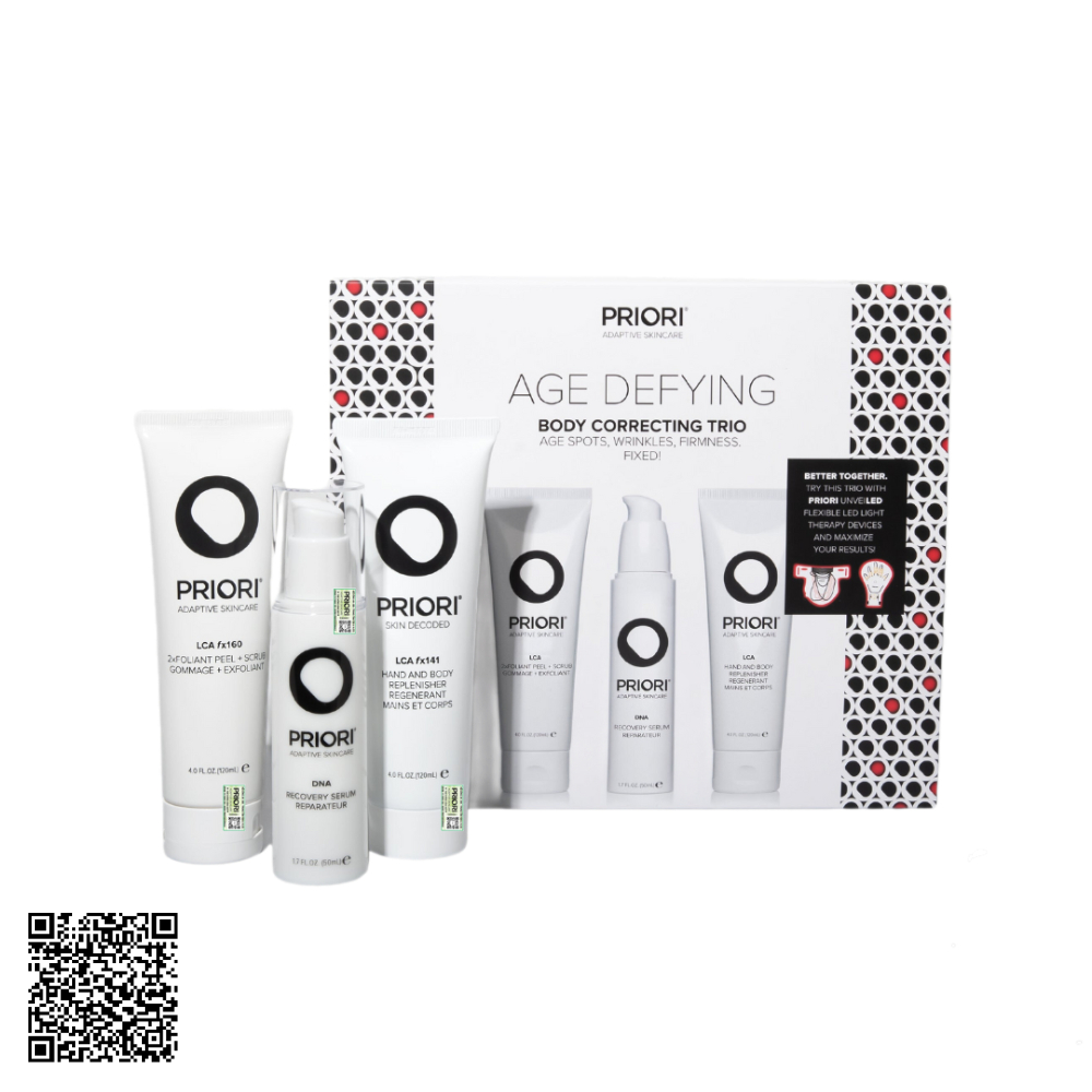 Bộ Hỗ Trợ Ngừa Lão Hóa, Dưỡng Ẩm Và Phục Hồi Da Body Priori Age Defying Kit Từ Mỹ 3 Món