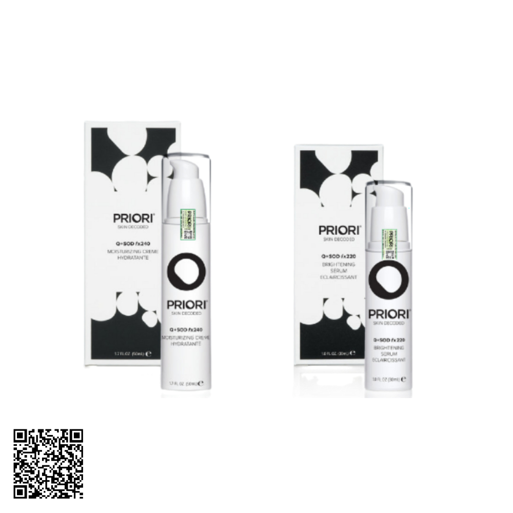 Bộ Đôi Dưỡng Da Căng Bóng Priori Glowing Power Duo Từ Mỹ 2 Món