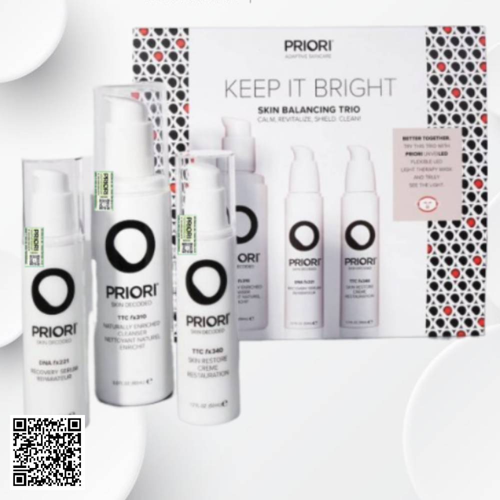 Bộ Sản Phẩm Làm Sáng Da Priori Keep It Bright Trio Từ Mỹ 3 Món
