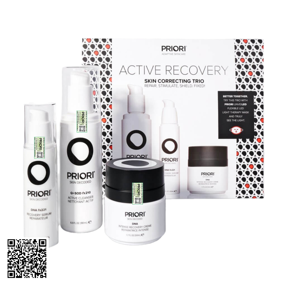 Bộ 3 Tái Tạo Da Priori Active Recovery Trio Từ Mỹ 3 Món