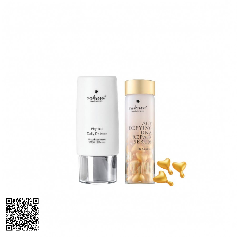 Bộ Hỗ Trợ Ngừa Lão Hóa Và Bảo Vệ Da Sakura Age Defying Combo Từ Nhật Bản 2 Món