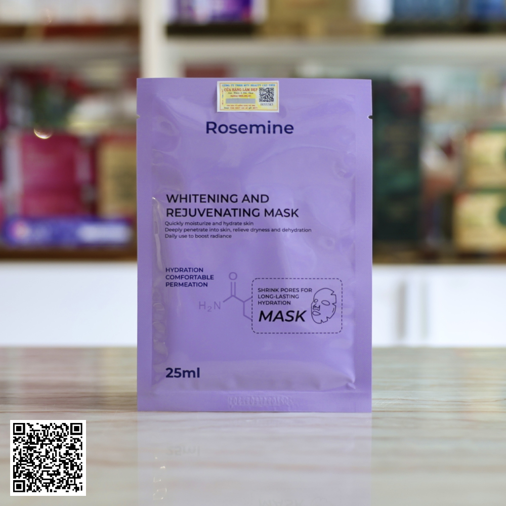 Mặt Nạ Dưỡng Trắng Da Rosemine Whitening and Rejuvenating Mask (1 Miếng x 25ml)