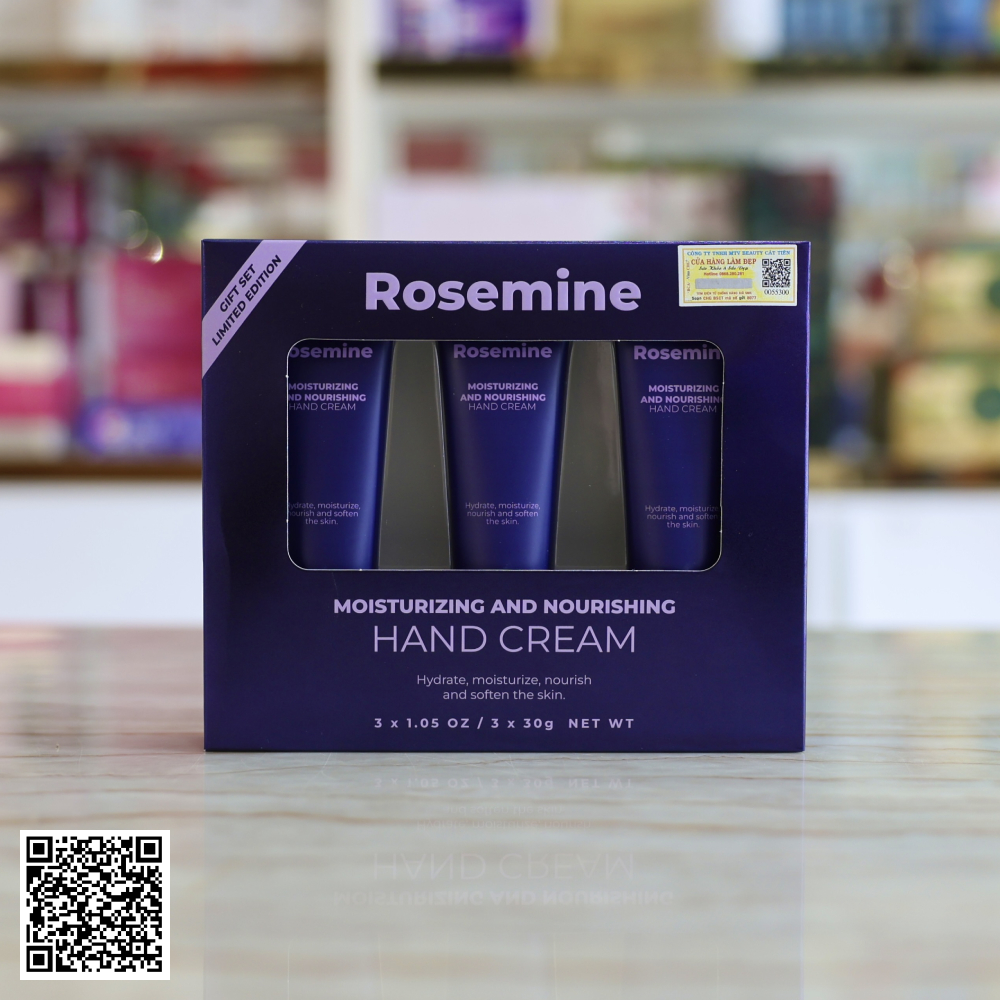 Set Kem Tay Rosemine Dưỡng Ẩm Bảo Vệ Và Nuôi Dưỡng Da Tay (30g x 3 Tuýp)