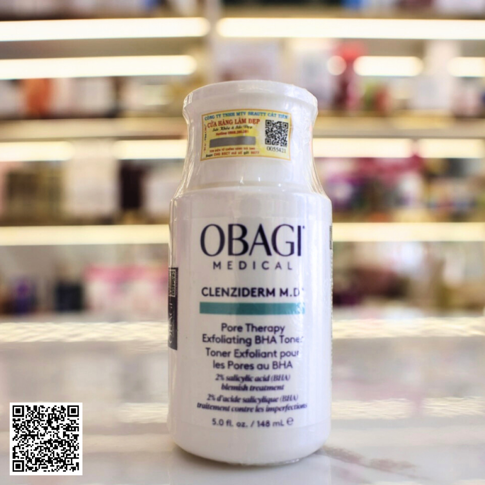 Toner BHA Tẩy Tế Bào Chết, Làm Sạch Mụn Obagi Clenziderm M.D. Exfoliating Từ Mỹ 148ml