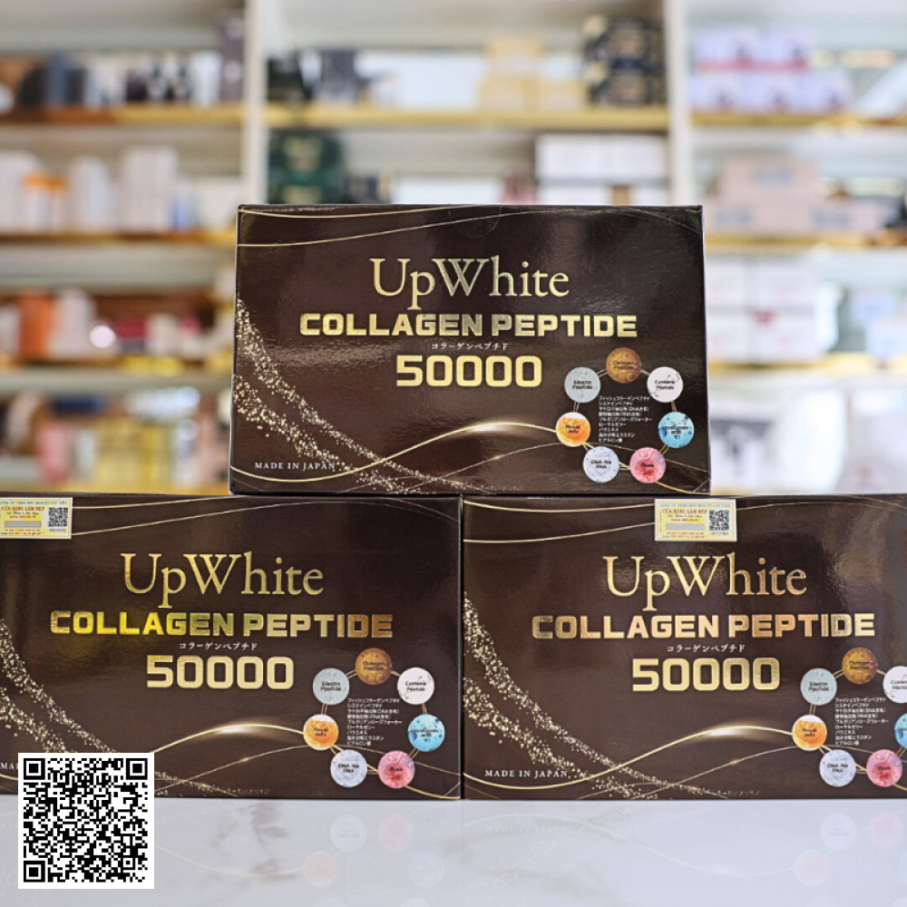 Liệu Trình Nước Uống Trắng Da UpWhite Collagen Peptide 50000 Từ Nhật Bản 1 Tháng