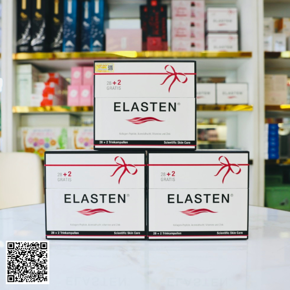 Liệu Trình Nước Uống Collagen Elasten Scientific Skin Care Từ Đức Hộp 30 Ống x 3 Hộp
