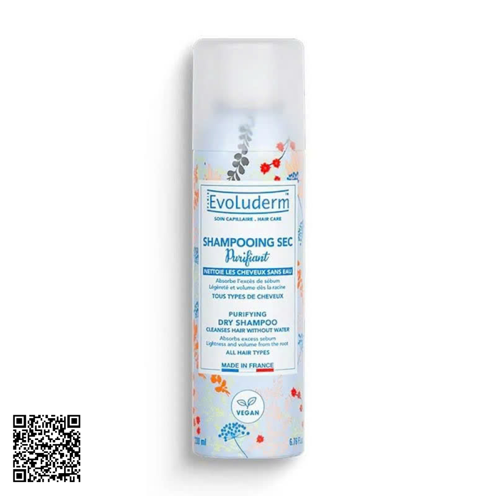Xịt Gội Khô Evoluderm Shampooing Sec Purifiant 200ml từ Pháp