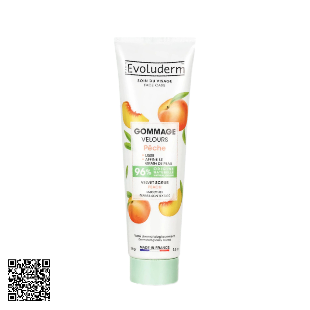 Tẩy Tế Bào Chết Evoluderm Mềm Mịn Da Mặt Chiết Xuất Đào 150g từ Pháp 