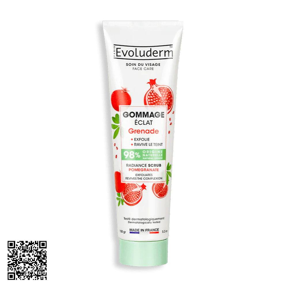 Tẩy Tế Bào Chết Evoluderm Làm Sáng Da Mặt Chiết Xuất Lựu 150g từ Pháp 