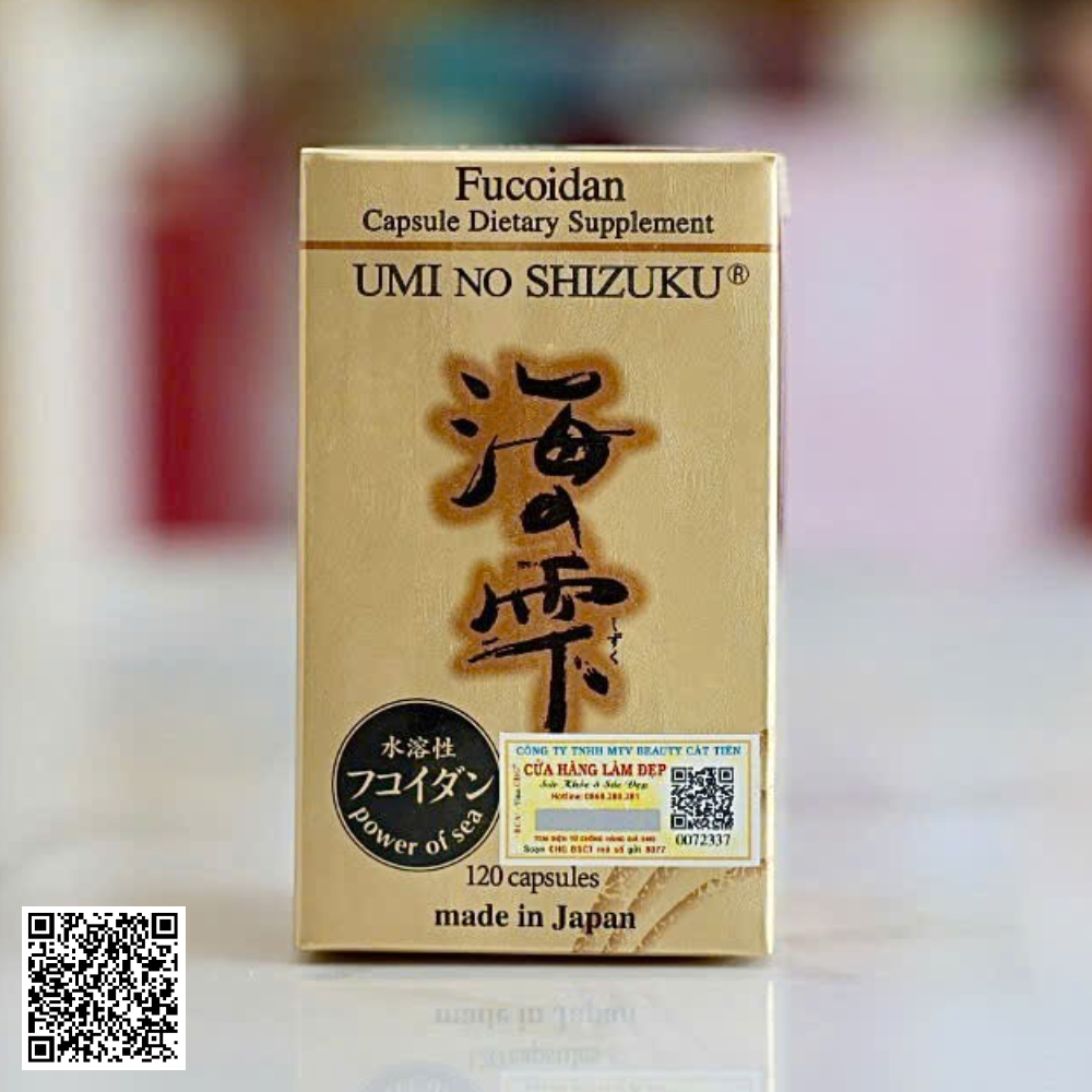 Viên Uống Bảo Vệ Sức Khỏe Fucoidan Capsule Dietary Supplement UMI NO SHIZUKU Nhật Bản Hộp 120 Viên