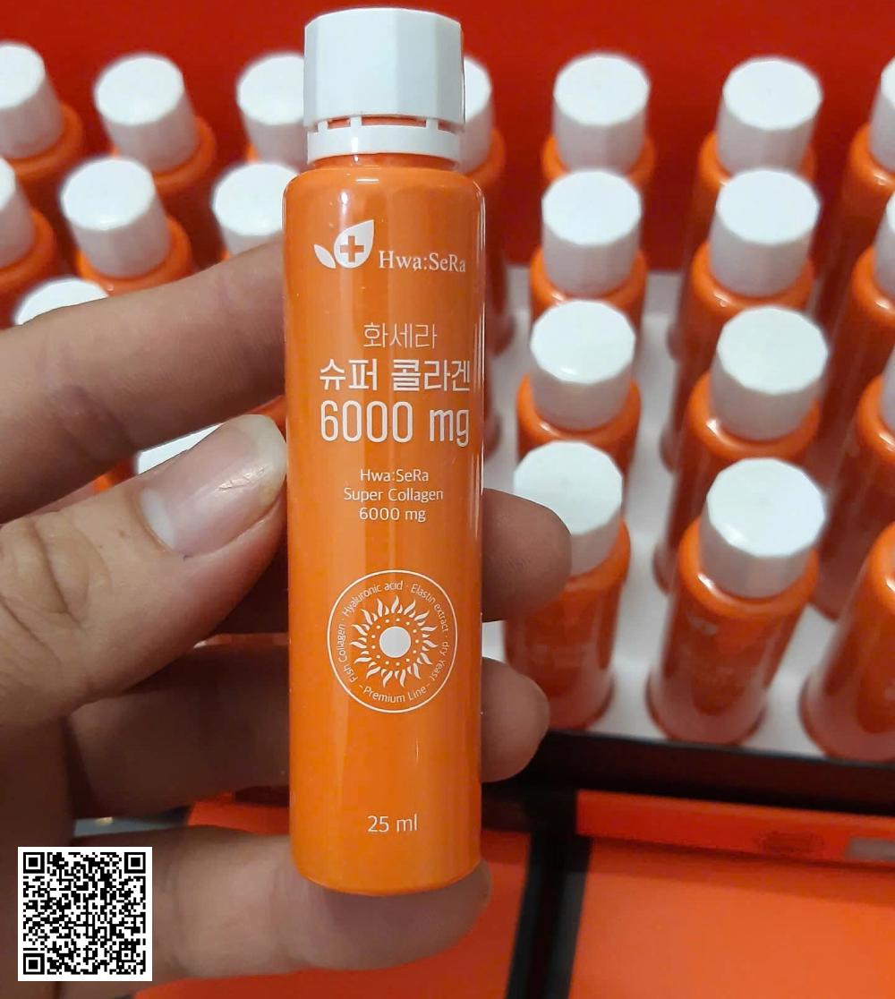 Hwa SeRa Super Collagen 6000mg Nước Uống Collagen Trắng Da Hàn Quốc Hộp 28 Chai * 25 ml 