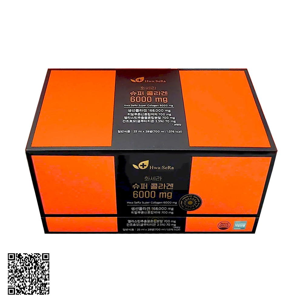Hwa SeRa Super Collagen 6000mg Nước Uống Collagen Trắng Da Hàn Quốc Hộp 28 Chai * 25 ml 