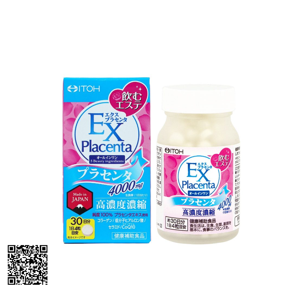 Itoh Kanpo Viên Uống EX Placenta lọ 60 viên từ Nhật Bản